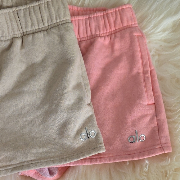 ALO Yoga Bundle Of Beige and Pink Shorts - Picture 1 of 10